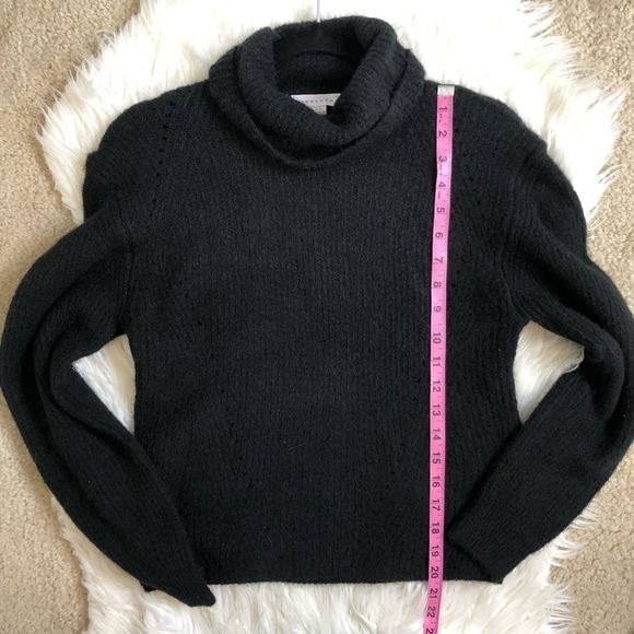 New Topshop Black Roll Neck Turtleneck Knit Chunky Wool Blend Sweater Size 0-2 - Picture 12 of 13